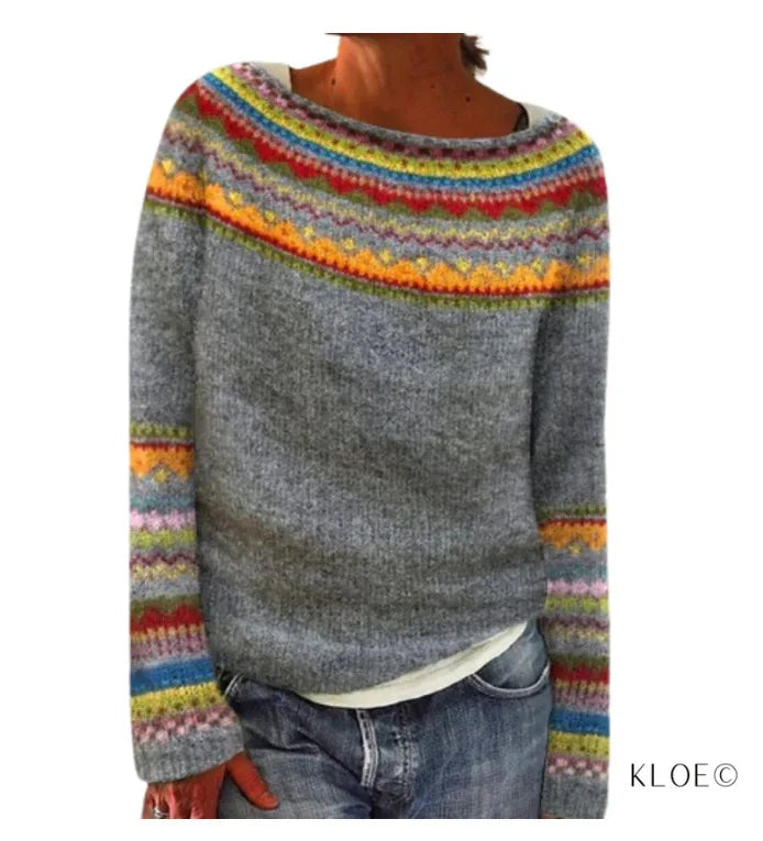 2025 Spring Knitted Women Sweater Print O-neck Long Sleeve Casual Loose Sweaters Female Winter Elegant Trendy Ladies Clothes