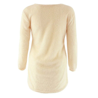 Sweater Woman autumn/winter 2022 Solid Color Long Sleeve O-neck Fleece Sweaters Women Fashion Dropshipping Sale CHD3059