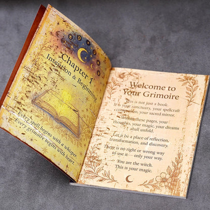 77 Pages Witchcraft Grimoire Pages Book of Shadows Kit with Moon Phases Herbal Lore Spells Gothic Dark Academia Witch Journal