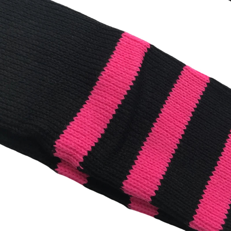 Women's Striped Plus Size Thick Thigh-High Socks Collection Big Girls Acrylic Yarn Stretch Colorful Streaks Leg Warmer Socks