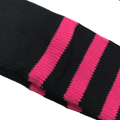 Women's Striped Plus Size Thick Thigh-High Socks Collection Big Girls Acrylic Yarn Stretch Colorful Streaks Leg Warmer Socks
