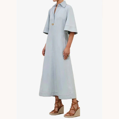Customized Elegant Denim Midi Dress A-Line Evening Dresses Occasion Formal Exquisite High Quality Prom Party Gowns for Women