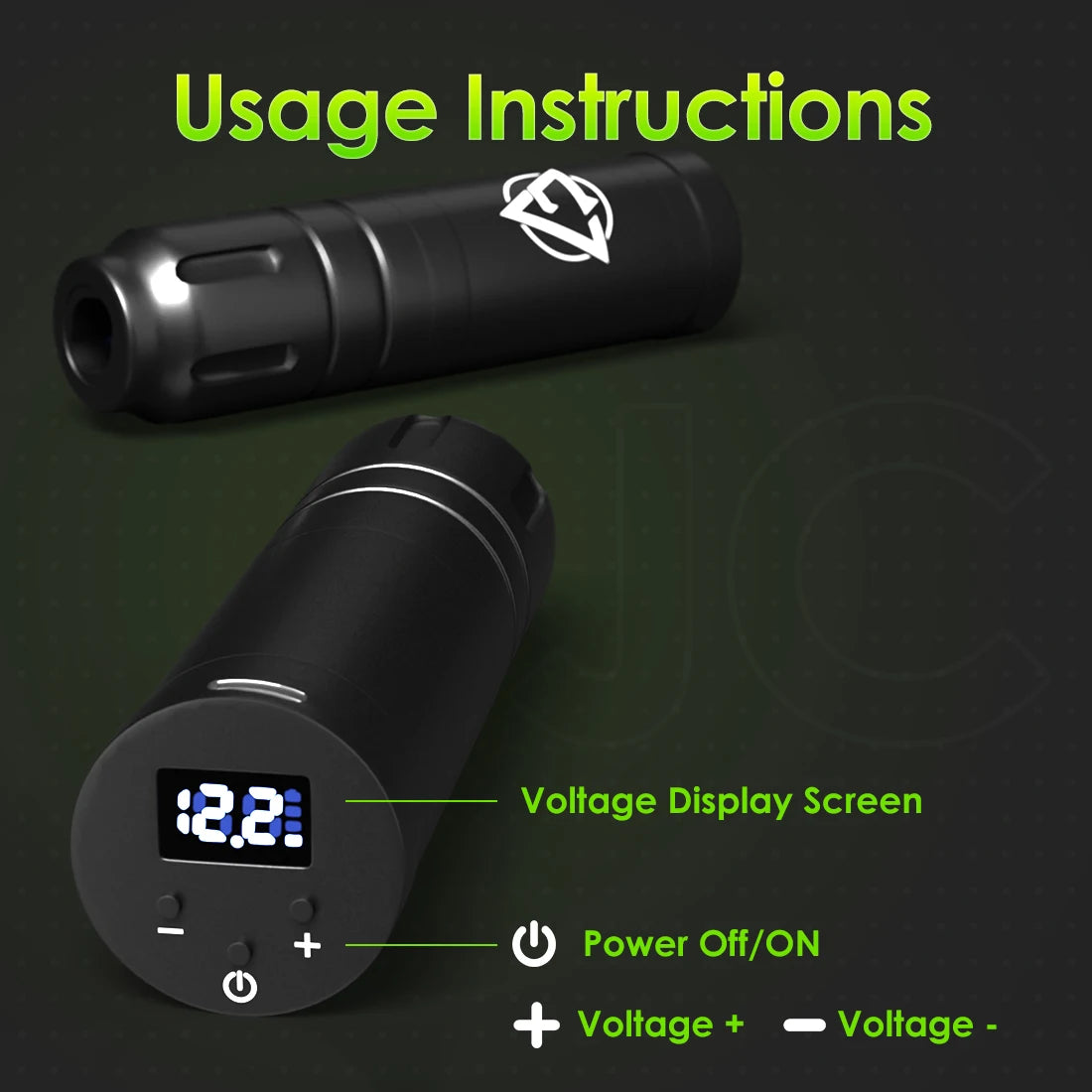 KVM Wireless Tattoo Machine Pen 1500mah Battery 6 Hours Life 3.8mm Stroke Cordless Tattoo Machine Pen Tattoo Accessories