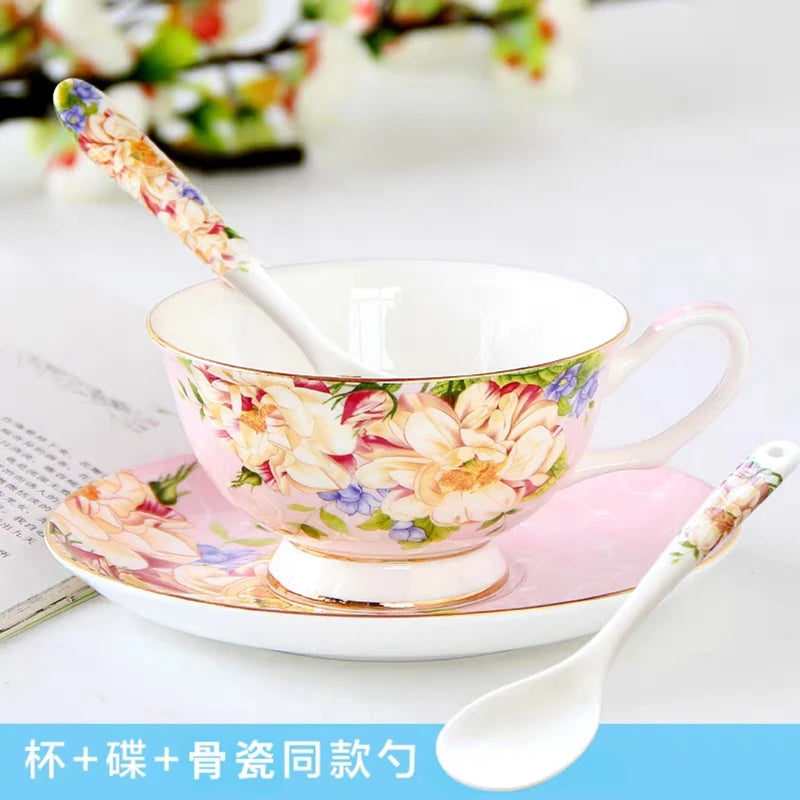 European Bone China Teapot, English Afternoon Tea Cup Set, High-Grade Porcelain Coffee Pot, Heat Resistant Kettle, 1000ml