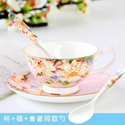 European Bone China Teapot, English Afternoon Tea Cup Set, High-Grade Porcelain Coffee Pot, Heat Resistant Kettle, 1000ml