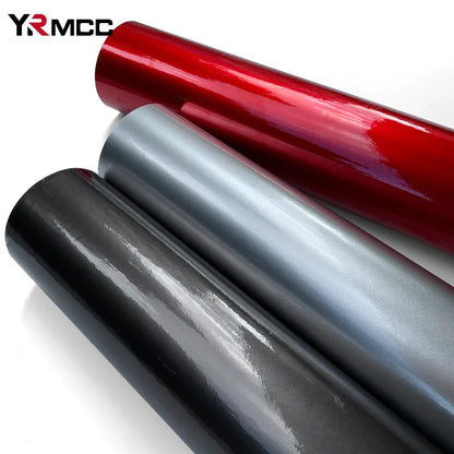 Car Stickers DIY Self Adhesive Glossy Films Gray Silver Red Wrap Vinyl Film Waterproof Anti Scratch Sticker for Car Accessories