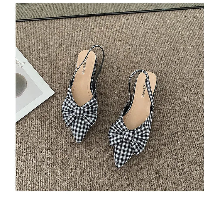 maogu Bow Polka Dot Pointed Toe Stiletto Sandals Luxury Sandals Women Designers Elegant Party Sandal 2023 Fashion Women Shoes 39