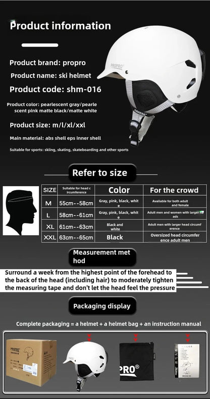 PROPRO Light Ski Helmet With Safety professional Ski Snowboard   motorcycle Integrally-Molded Skiing Snow Husband Men Women