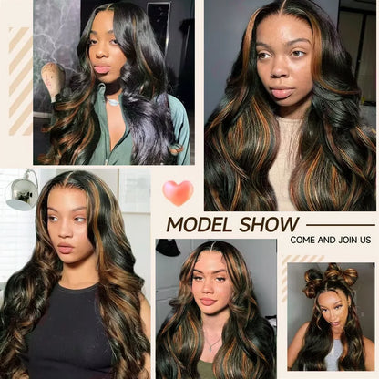 Body Wave HD Lace Front Wigs Human Hair 200 Density FB 30 13x6 HD Transparent Lace Frontal Brazilian Wigs for Women 52 Inch
