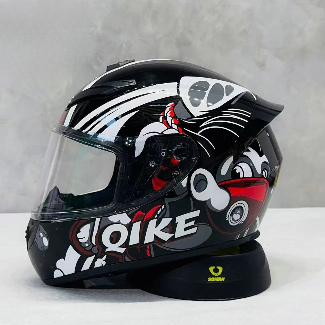 Unisex Design Little Turtle Model Full Face Motorcycle Helmet Reduces Wind Noise and Buffeting for Peaceful Riding All Seasons