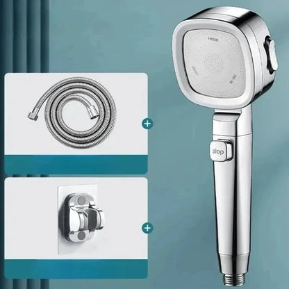 High Pressure Shower Head Water Saving 3 Modes Shower Heads Adjustable One-Key Stop Water Massage Sprayer Bathroom Accessories