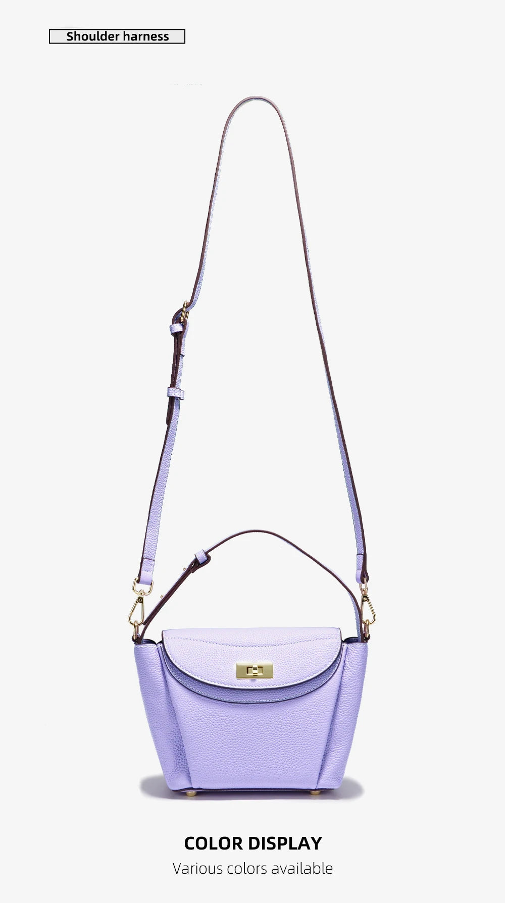 Zency Luxury Genuine Leather Tote Bag For Women Elegant High End Bag Shoulder Crossbody Handbag Top Handle Bags Noble Purple Bag
