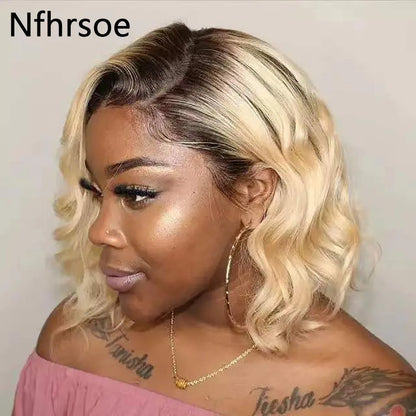 4T 613 Ombre Lace Front Human Hair Wigs Preplucked 13x4 Blonde Wave Lace Front Wig Human Hair Glueless Lace Frontal Wigs