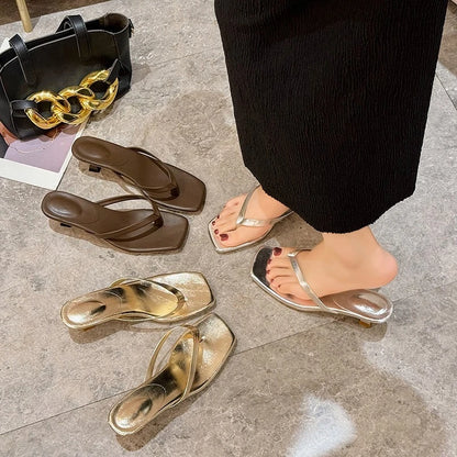 Female Summer Sexy Heels Sandals Slides Ladies Shoes Fashion Women Pumps Flip Flops Luxury High Heels Slippers Shoes