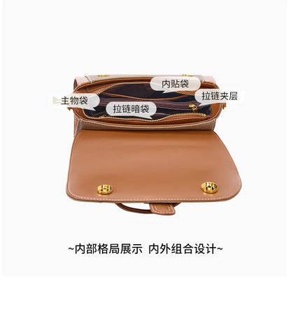 Luxury handbags female crossbody bags small square shoulder bag mom women bags new fashion 2025 genuine cowhide leather satchel