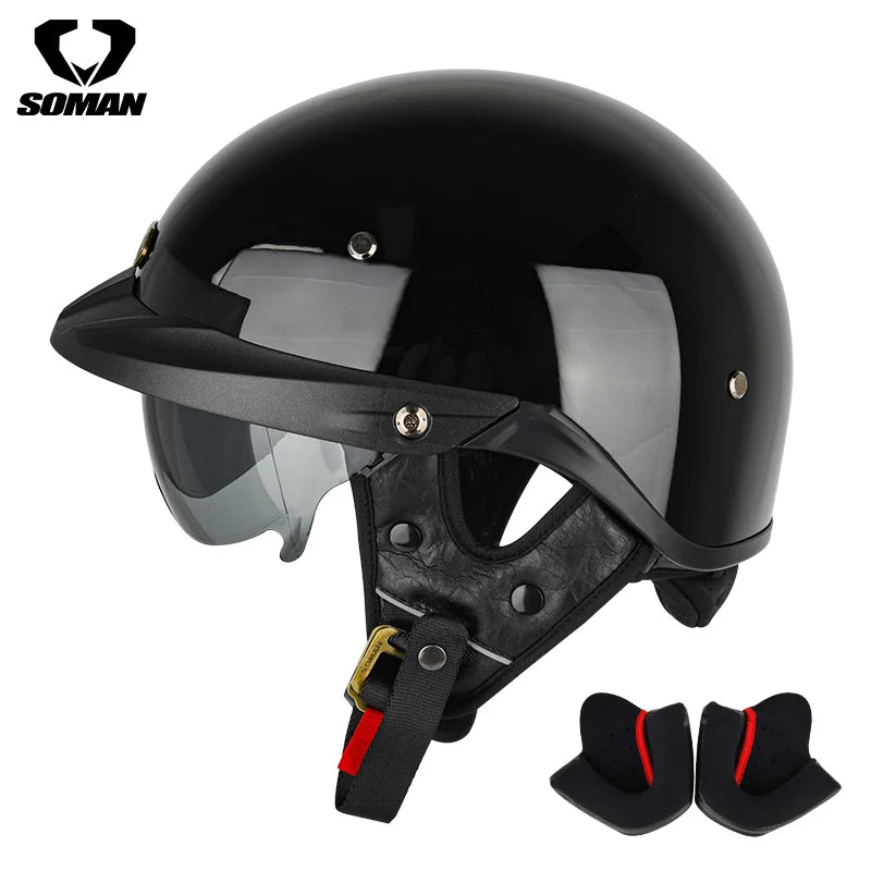 Summer Motorcycle Helmet S-XXXL Cascos Para Moto Retro Half Face Motorbike Riding Anti-UV Len Cool Style Chopper for Men Use