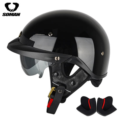 Summer Motorcycle Helmet S-XXXL Cascos Para Moto Retro Half Face Motorbike Riding Anti-UV Len Cool Style Chopper for Men Use