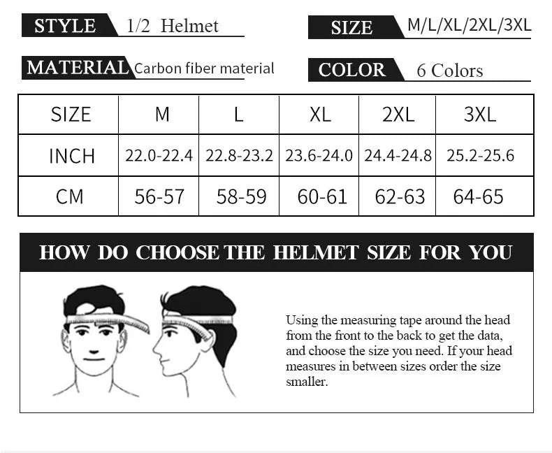 Bright Black Real 3K Carbon Fiber Helmet Retro Men's Motorcycle Helmet German Style Soldier Helmet Retro Cruiser DOT ECE