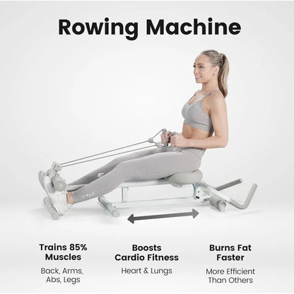 Ab Machine for Stomach Workout, Ab Workout Equipment for Home Gym, Ab Trainer, 4-in-1 Exercise Equipment: Rowing Machine, Leg Pr