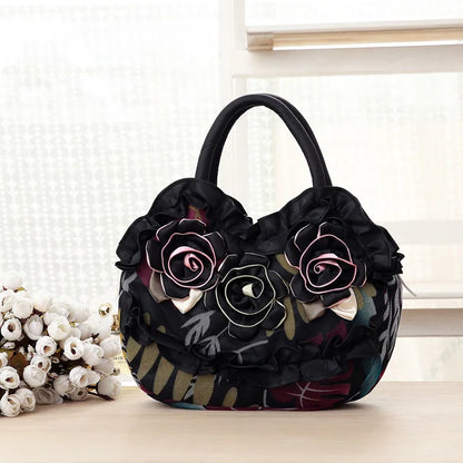 New women's handbag pure color lace zipper handbag mom bag large capacity mobile phone change purse storage bag