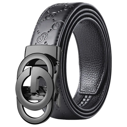 Fashionable Business Men's Belt Luxury Alloy Buckle Belt High Quality Material Leather Soft Belt Paired with Suit Pants and Jean
