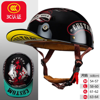 Motorcycle Helmet Electric Vehicle Riding Locomotive for Harley Retro Half Helmet Four Seas Universal Helmet Helmet Wholesale