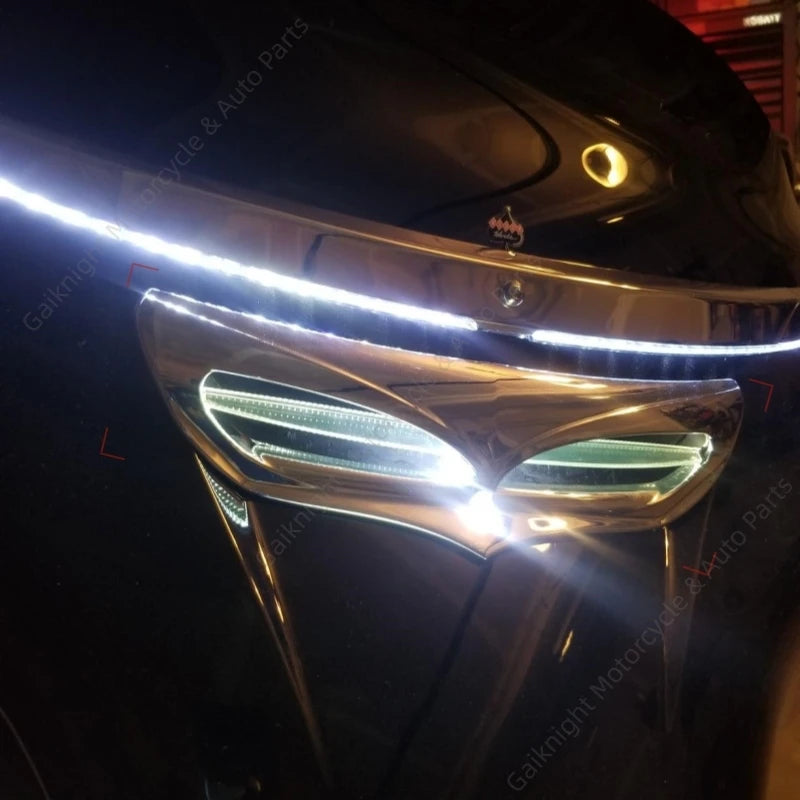 Motorcycle LED Light Batwing Fairing Vent Trim Accent Parts For Harley Touring Electra Street Glide Tri Glide Ultra 2014–2022