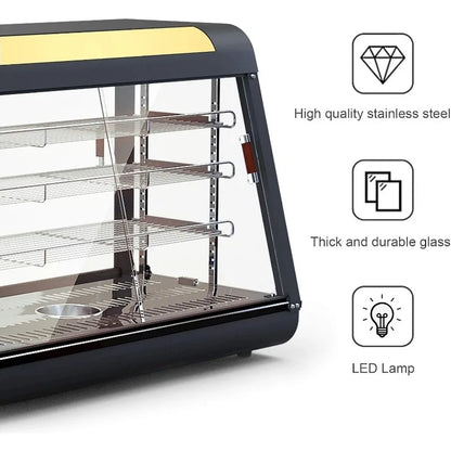 35 inch Commercial Food Warmer Countertop Pizza Warmers Display Pastry Patty Warmer
