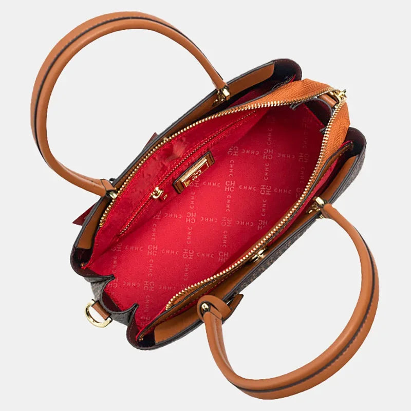 CH Letter Printed Handbag Light Luxury Brand Letter Pendant Design Fashionable and High-quality PU Leather Tote Bag