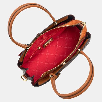 CH Letter Printed Handbag Light Luxury Brand Letter Pendant Design Fashionable and High-quality PU Leather Tote Bag