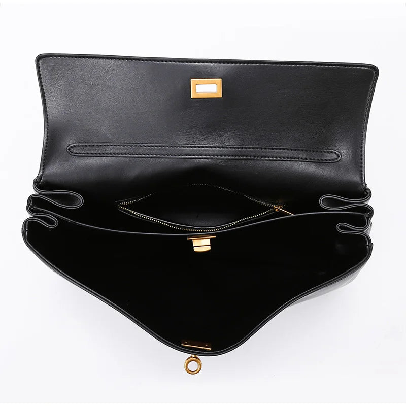 Luxury Brand Women Messenger Bags Soft Leather Brown Suede Hand Held Totes Gold Buckle Women Shoulder Bags Lady Trend Satchel