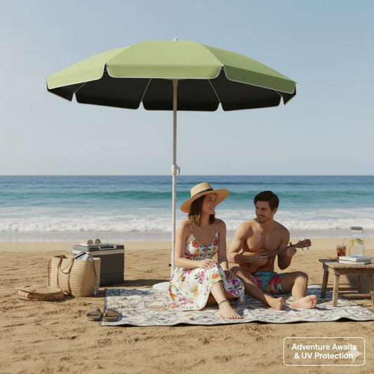 Outdoor Fashionable Olive Green Black Glue Decorative Sunshade Umbrella Portable for Courtyard Beach without Base