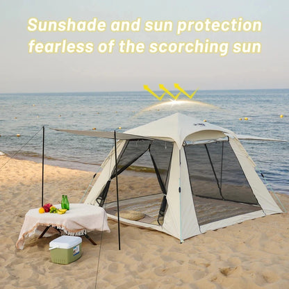 Foldable Portable Camping Tent Enhanced Ventilation Waterproof Wind & Rain Resistant With Storage Bag