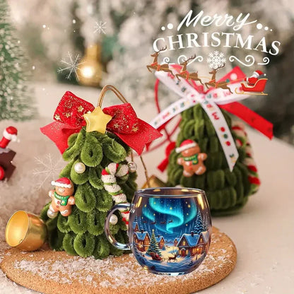 Christmas Mug Haunted Path Glass Coffee Mugs Beverage Containers Party Supplies for Home Farmhouse Apartment Hotel Counter