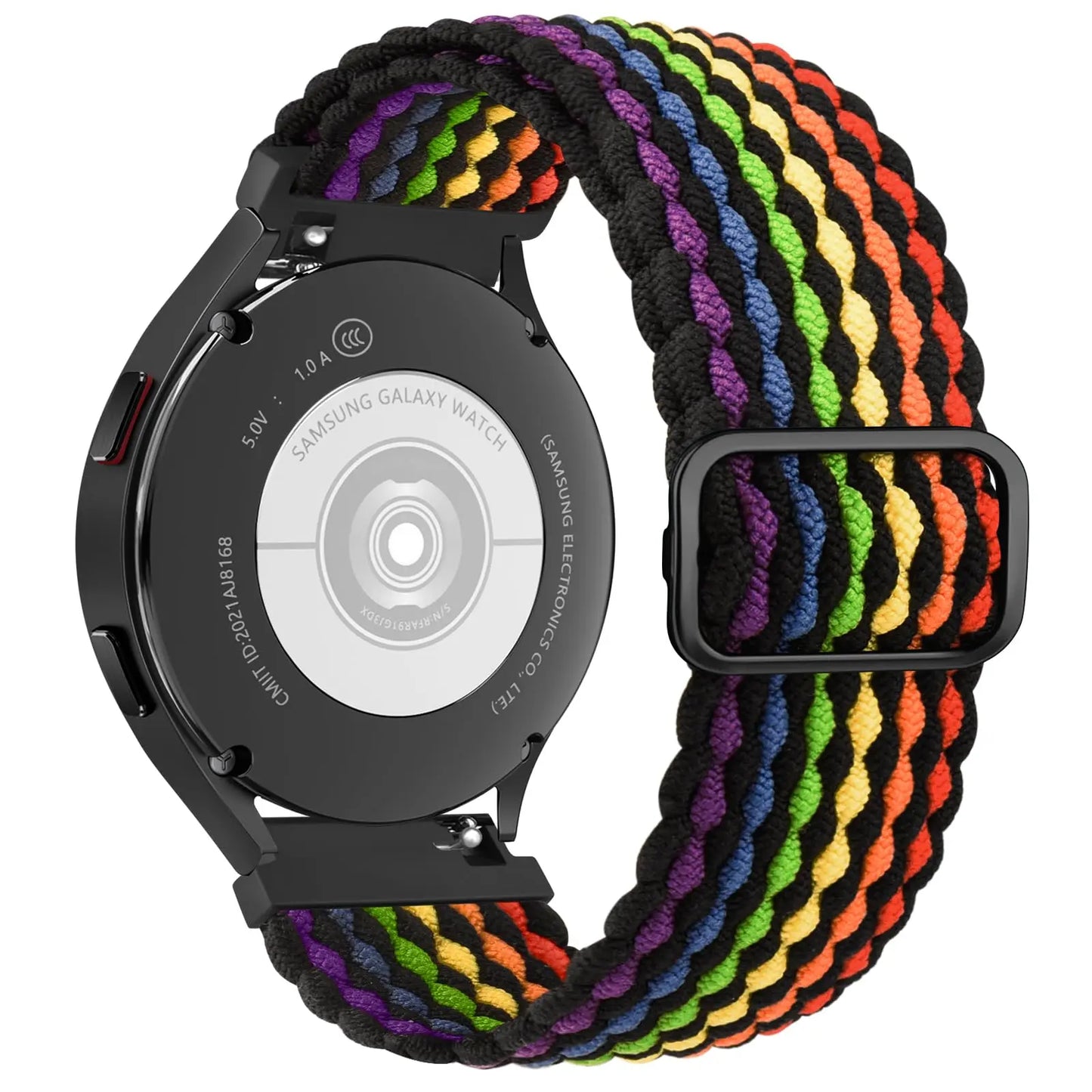 2 Packs Rainbow 20mm Braided Nylon Band Compatible With Samsung Galaxy Watch, Sport Loop Strap for Garmin, Pride Day