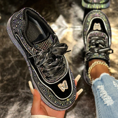 Luxury Designer Women Sneakers Outdoor Platform Female Sneakers Women Fashion Luxury Rhinestone Ladies Shoes Zapatos De Mujer