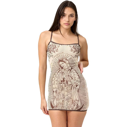 Whatiwear Chic Dress Women Elasticity Art Print Low-Neck See Through Skinny Sexy Midnight Summer New Trend Hottie Mini Bodycon