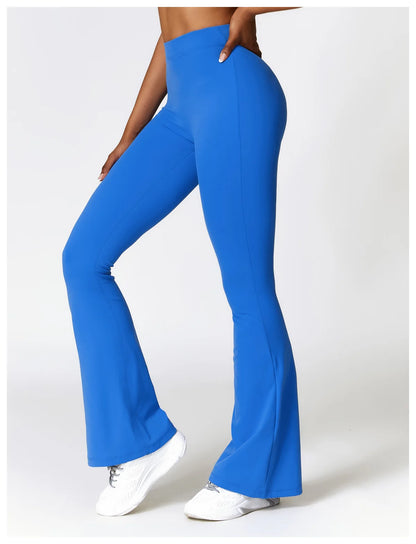 Gym Fitness Sports Flared Pant Dance Trousers Women V-shaped Hip Yoga Pants Flare Leggings Women High Waist Wide Leg Pants Women