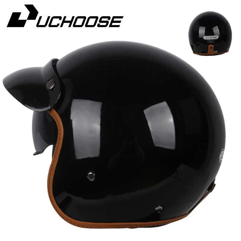 DOT Open Face Casco Moto Motorcycle Accessories Men Moto Helmets Certificated Retro Motorcycle Helmet Cafe Racer