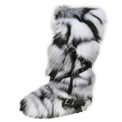 Y2K Fury Snow Boots 2024 New Winter 50cm High Helper Sleeve Fury Boots for Warm and Spicy Girls Fashion Snow Boots for Women