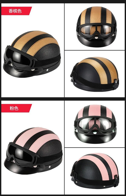 New style safety helmet motorcycle headgear all seasons universal for men and women, warm in autumn and winter,retro half helmet