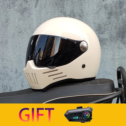 Retro motorcycle helmet Casco cruising motorcycle rider modular helmet full helmet with Bluetooth earphones included ORZ-728