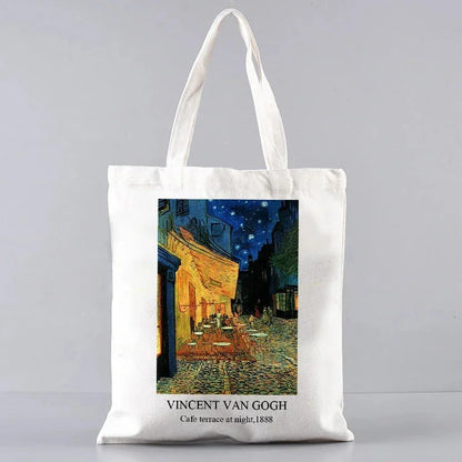 Vincent Van Gogh Capacious Tote Bag Casual Portable Shoulder Bag Lightweight Shopping Bag Big Reusable Canvas Bag Gift for Girls