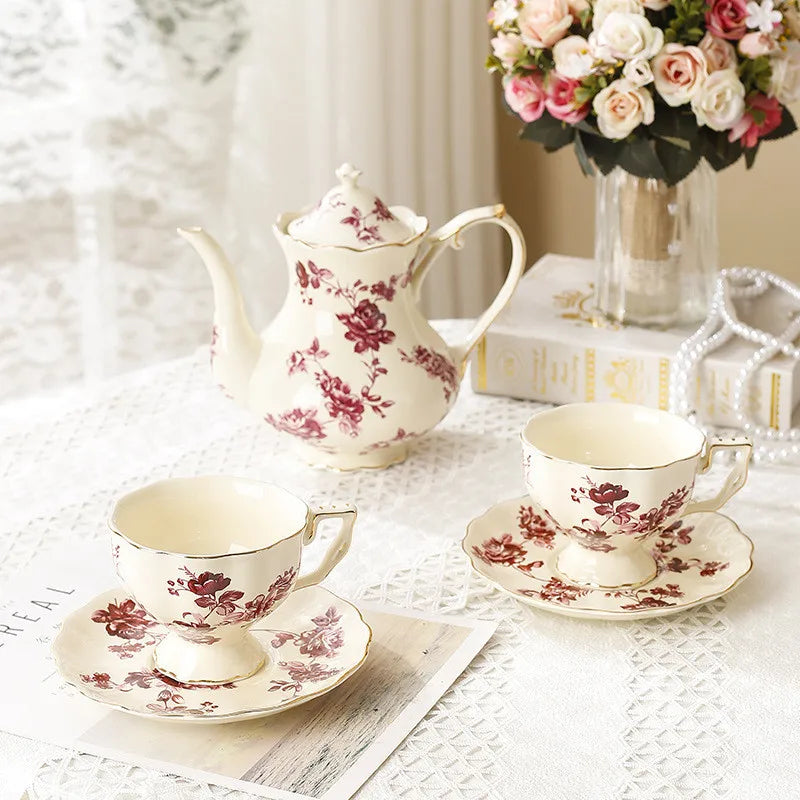 Hot Sale Ceramic Teapot European and American Pastoral Style Home Office Afternoon Tea service Tea Pot Cafe Coffee Pot