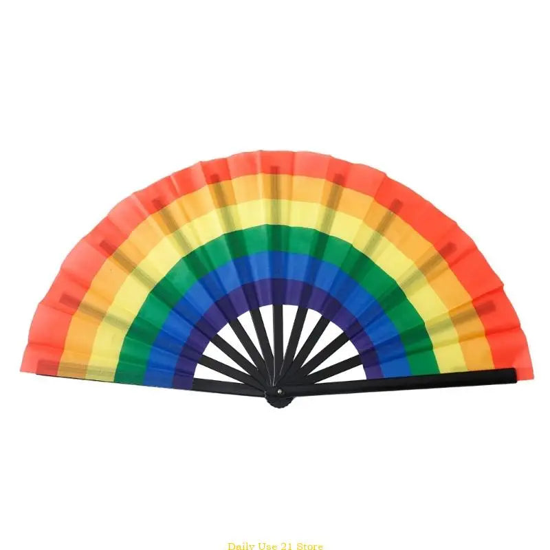 Rainbows Folding Fan Colourful Fan LGBTs Gay Prides Party Summer Music Festival