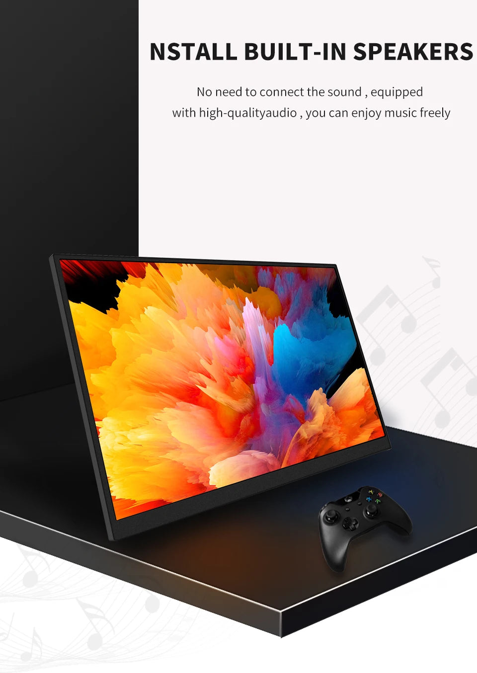 HGFRTEE 16inch Touch Portable Monitor 100%sRGB 350Cd/m² External Second Display For Laptop Screen,Touch/no Touch optional