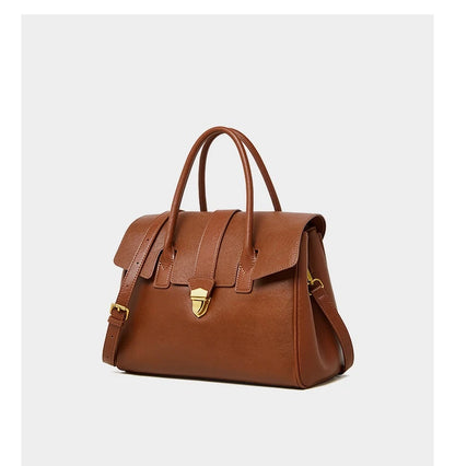 Burminsa Cowhide Genuine Leather Tote Handbags For Women 2025 Luxury Designer Satchel Commuter Ladies Shoulder Crossbody Bags