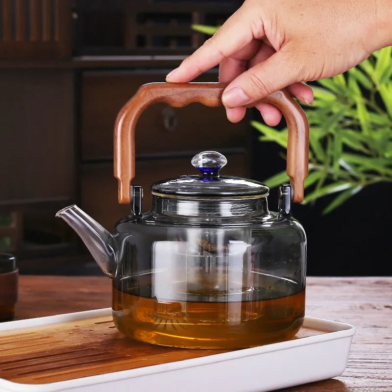 High Borosilicate Glass Teapot Thickened Filter Integrated Steaming and Boiling Teapot High-capacity Home Kung Fu Tea Set