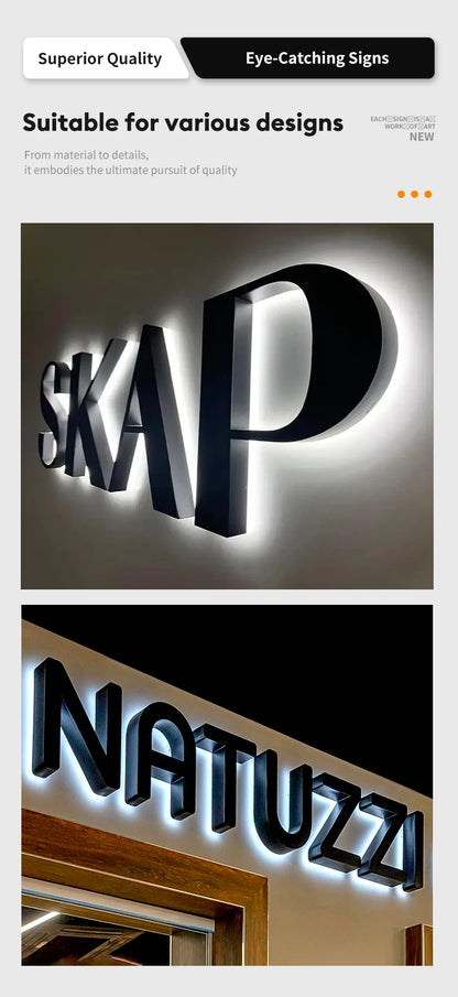 Led Business Signs Outdoor Store Front Signs Custom Restaurant Logo Led Sign 3D Light Board Design for Shop