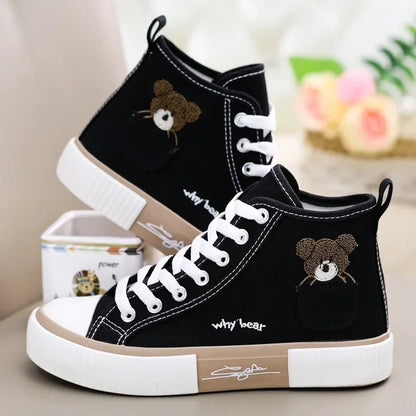 Women Breathable Sneakers Brand Sport  Woman Casual Vulcanized Shoe Flats High Top Zapatos Mujer Cute Canvas Shoes